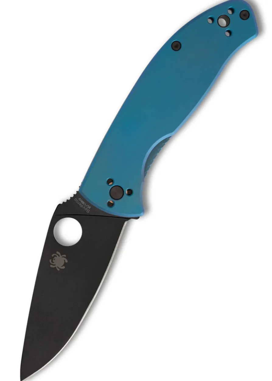 Spyderco Tenacious R.I.L. Blue Titanium, Black Blade, Taschenmesser
