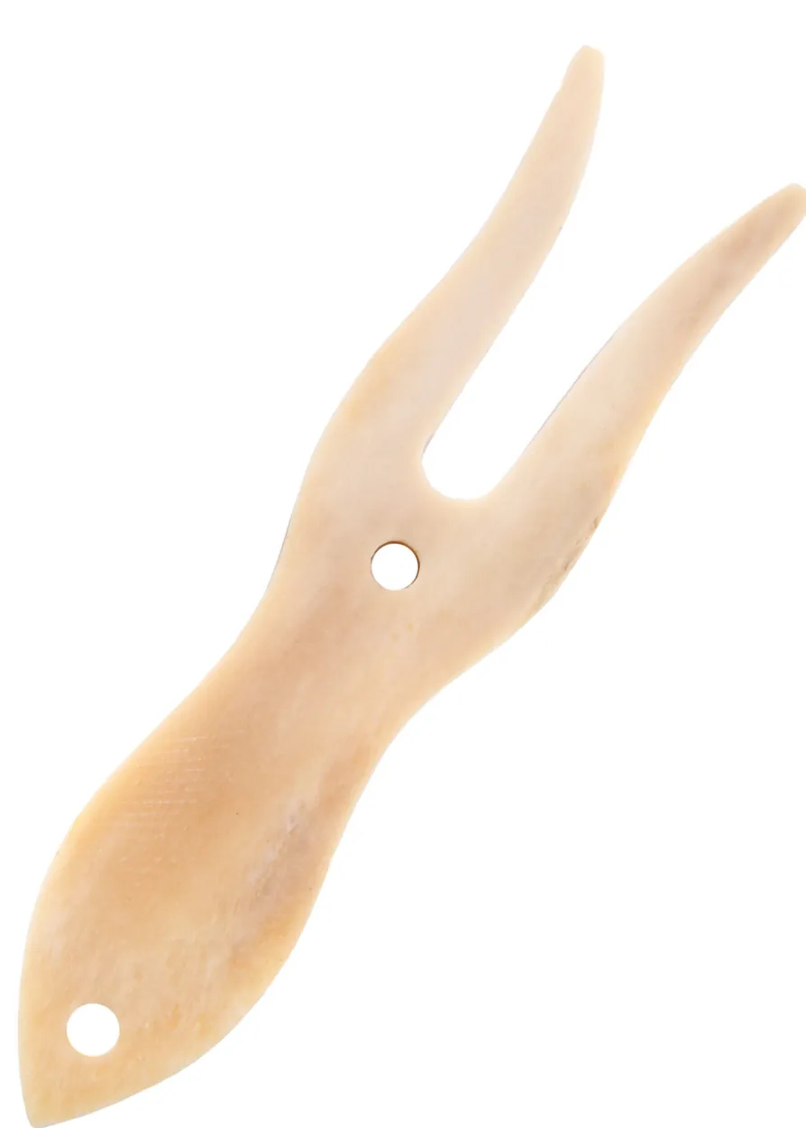 Strickgabel aus Knochen, 12 cm