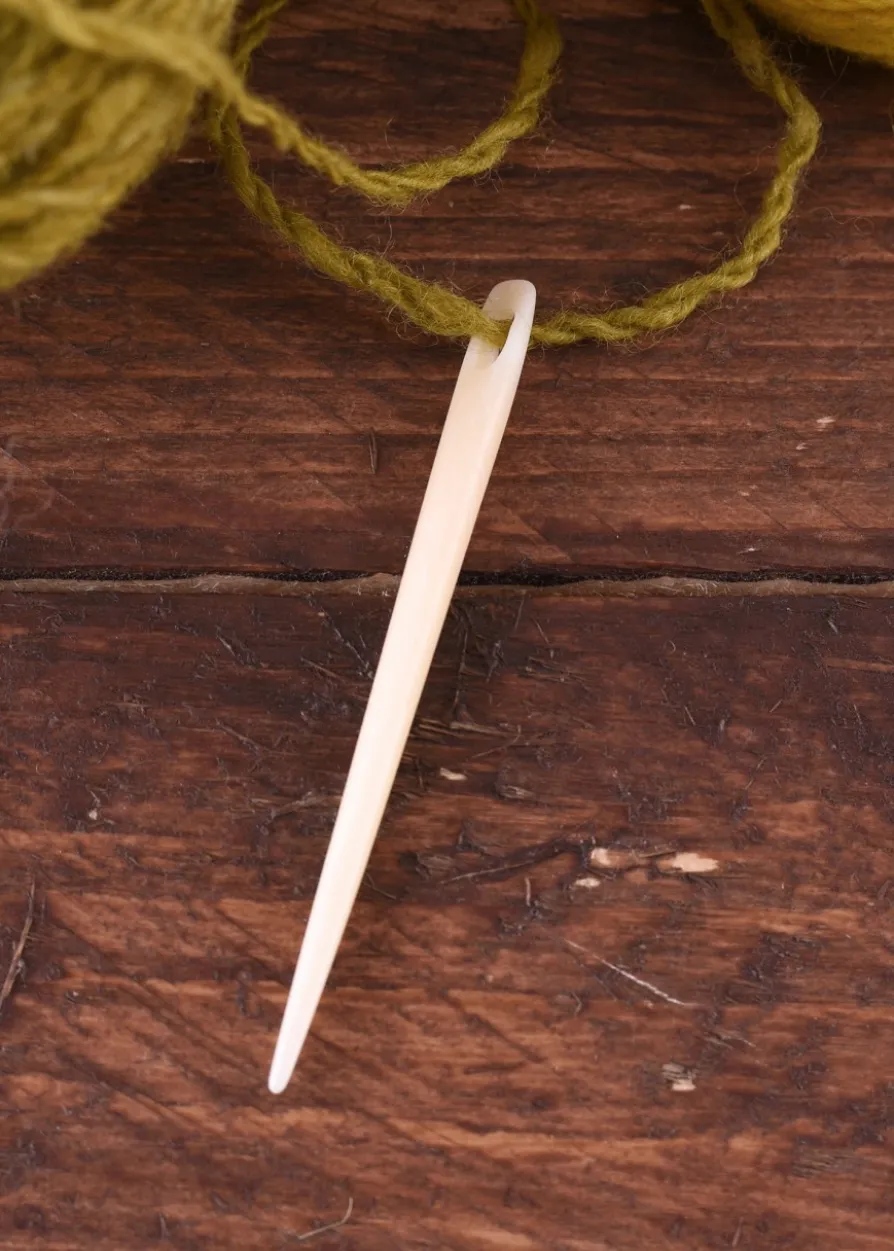 Stricknadel / Große Nähnadel aus Knochen fürs Nadelbinden