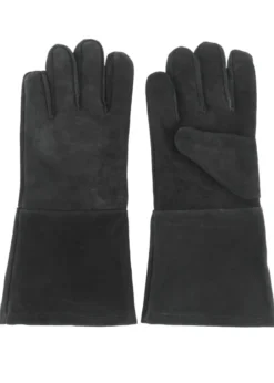 Stulpenhandschuhe aus Wildleder, schwarz