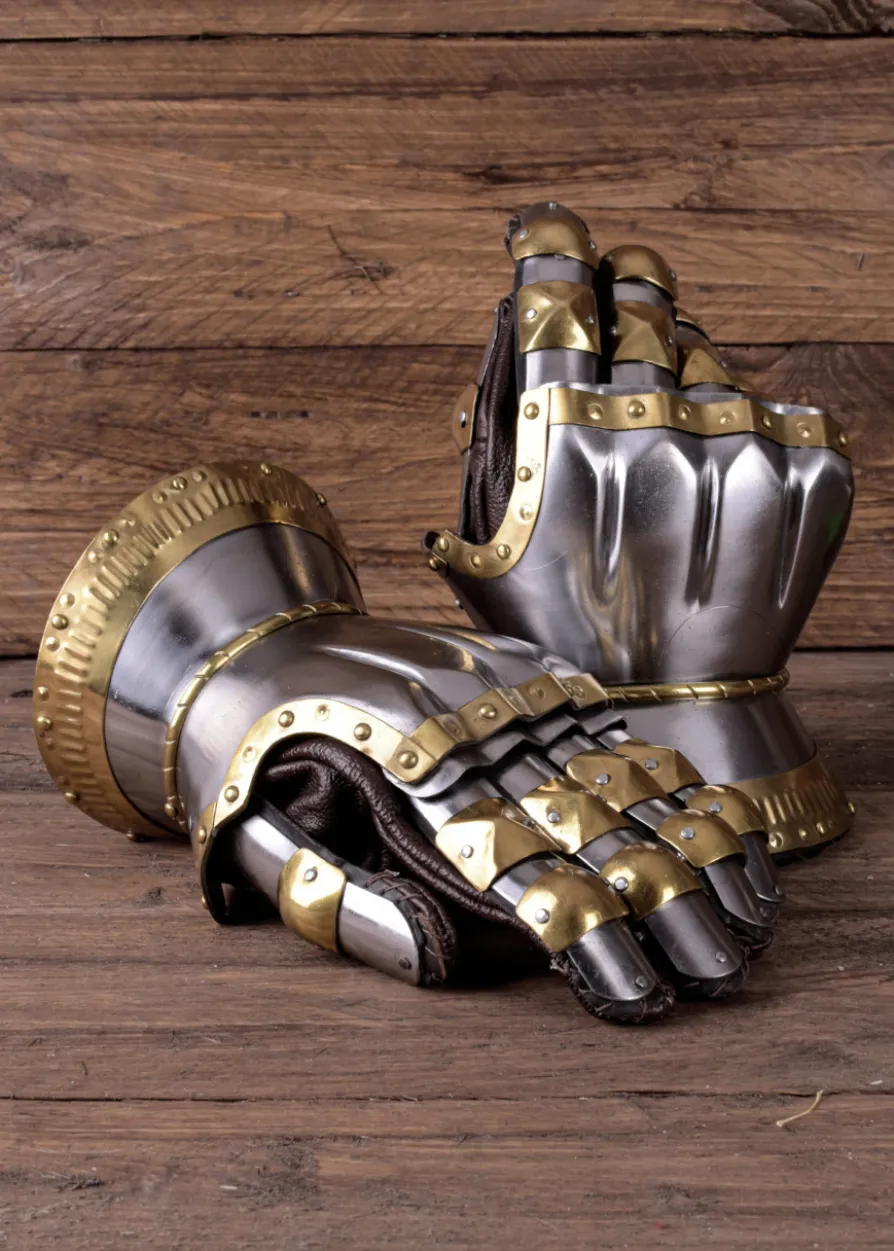 Stundenglashandschuhe, Circa 1390, handgefertigt aus 1,6mm Stahl
