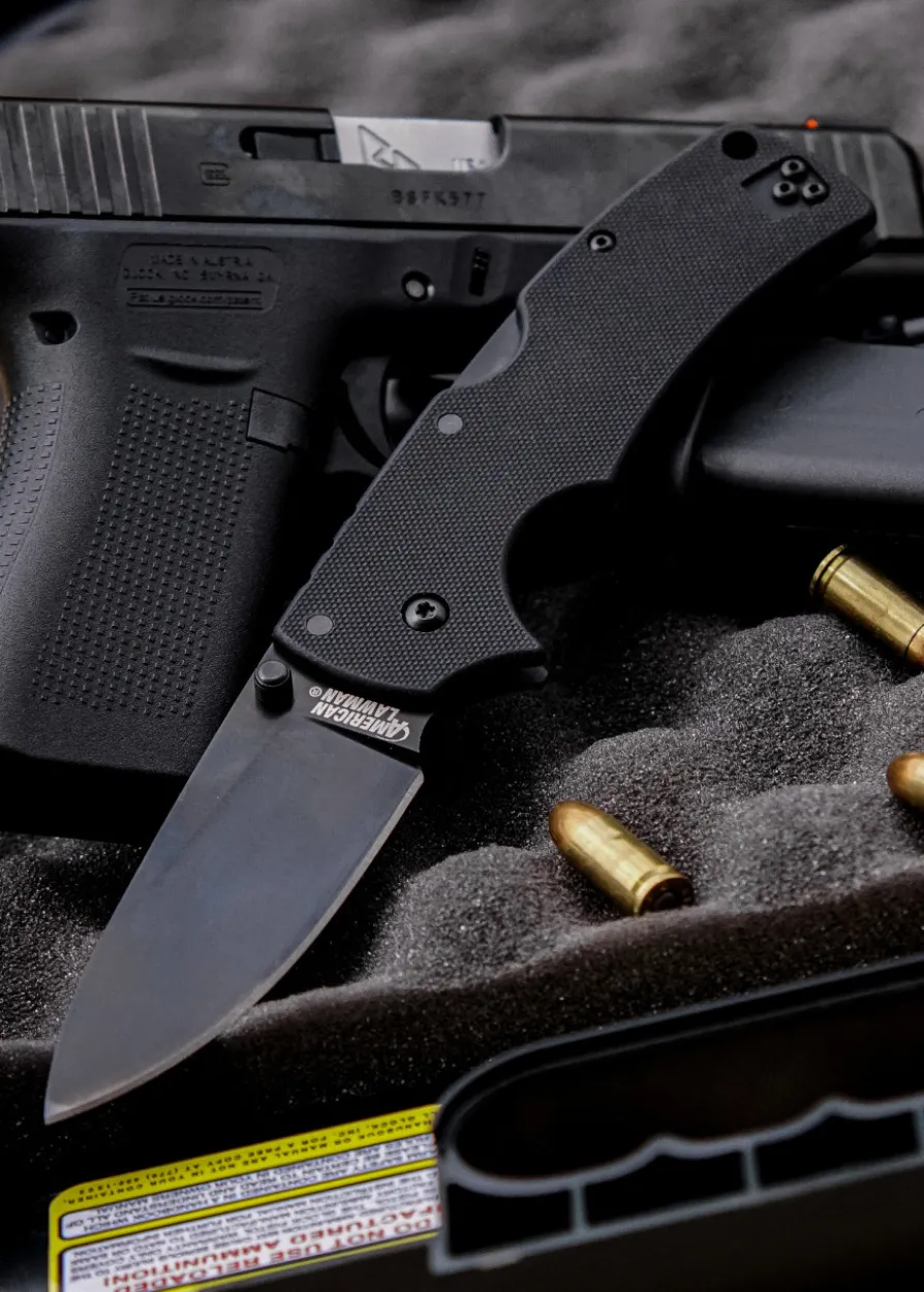 Taschenmesser American Lawman, S35VN, Schwarz