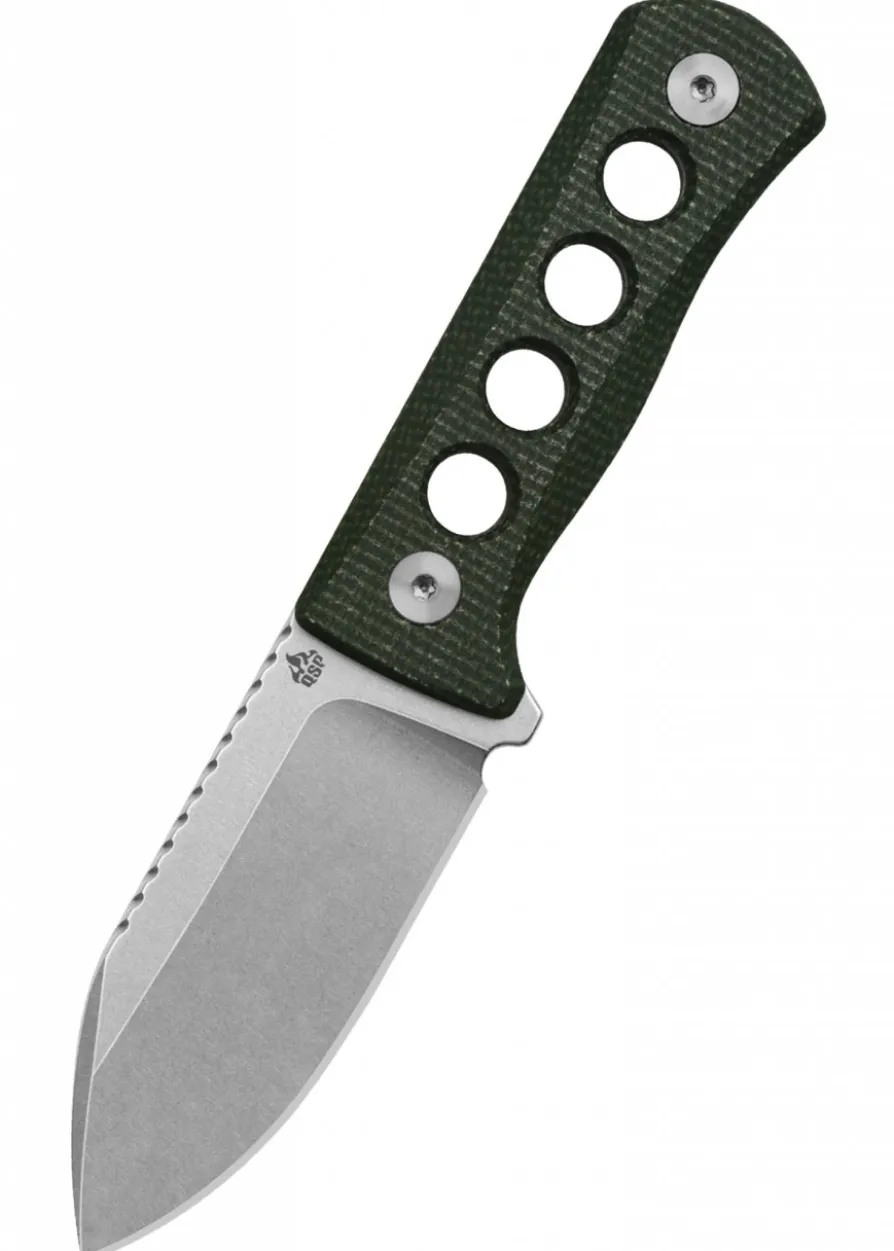 Taschenmesser Canary, stonewashed Klinge, grüner Micarta Griff