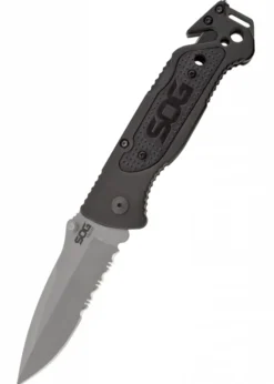 Taschenmesser Escape, Satiniert, Teilwellenschliff, SOG