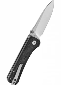Taschenmesser Hawk, S35VN satinierte Klinge, Karbon-Griff