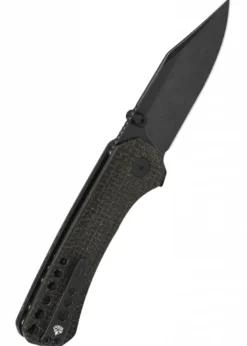 Taschenmesser Kestrel, schwarze stonewashed Klinge, brauner Micarta Griff