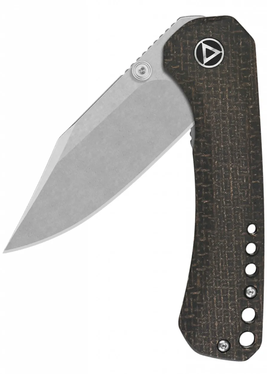 Taschenmesser Kestrel, stonewashed Klinge, brauner Micarta Griff
