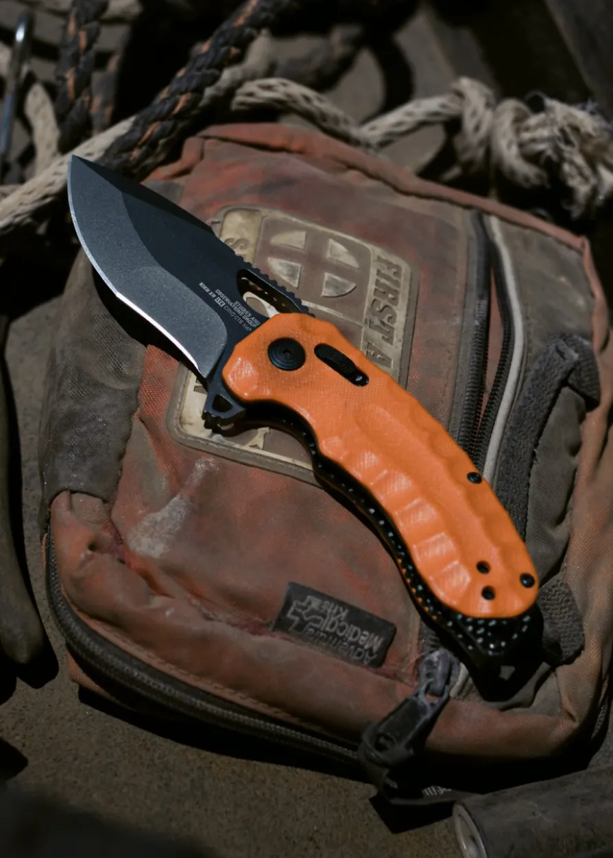 Taschenmesser Kiku XR LTE - Orangenes G10 + Karbon, SOG
