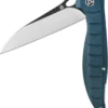 Taschenmesser Locust, schwarze satinierte Klinge, blauer Micarta Griff