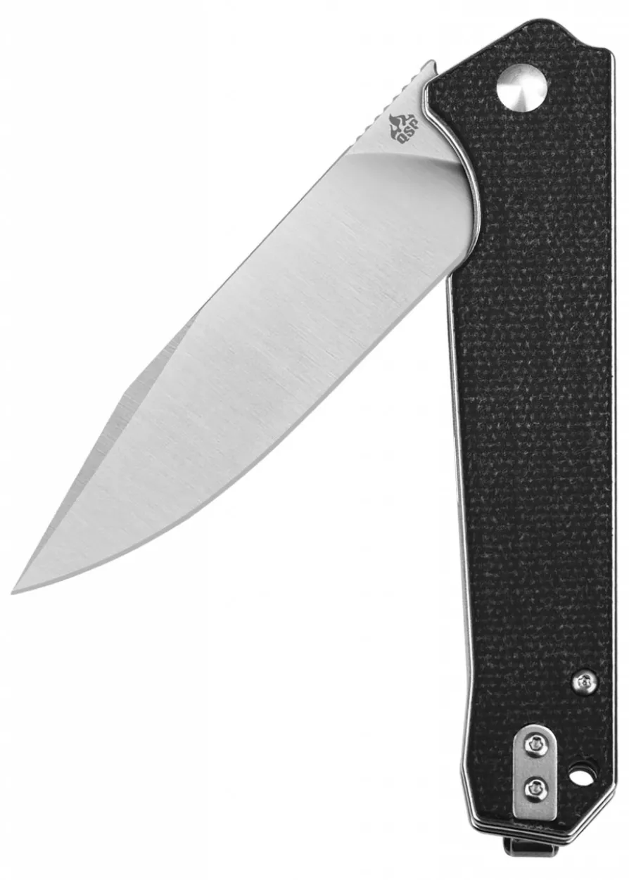 Taschenmesser Mamba V2, satinierte Klinge, schwarzer Micarta-Griff