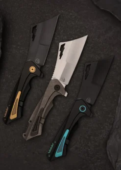 Taschenmesser Nemley Cleaver, Exclusive, Black PVD, Blue Ano