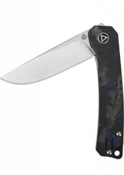 Taschenmesser Osprey, Satinierte Klinge, shredded CF overlay G10 Griff, blau
