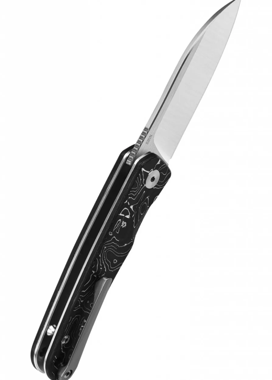 Taschenmesser Otter, S35VN satinierte Klinge, Aluminium Foil CF Griff
