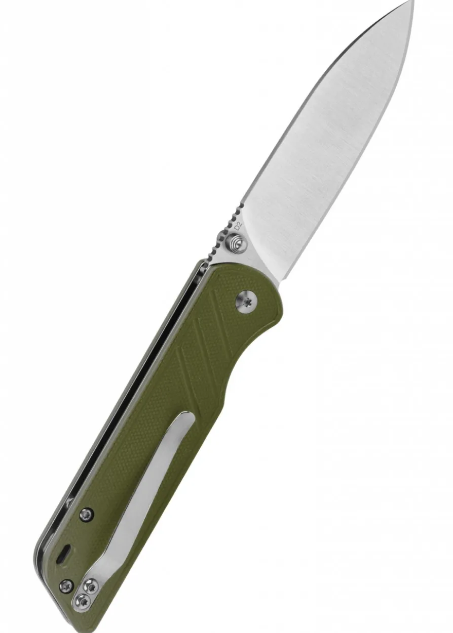 Taschenmesser Parrot, satinierte Klinge, grüner G10 Griff