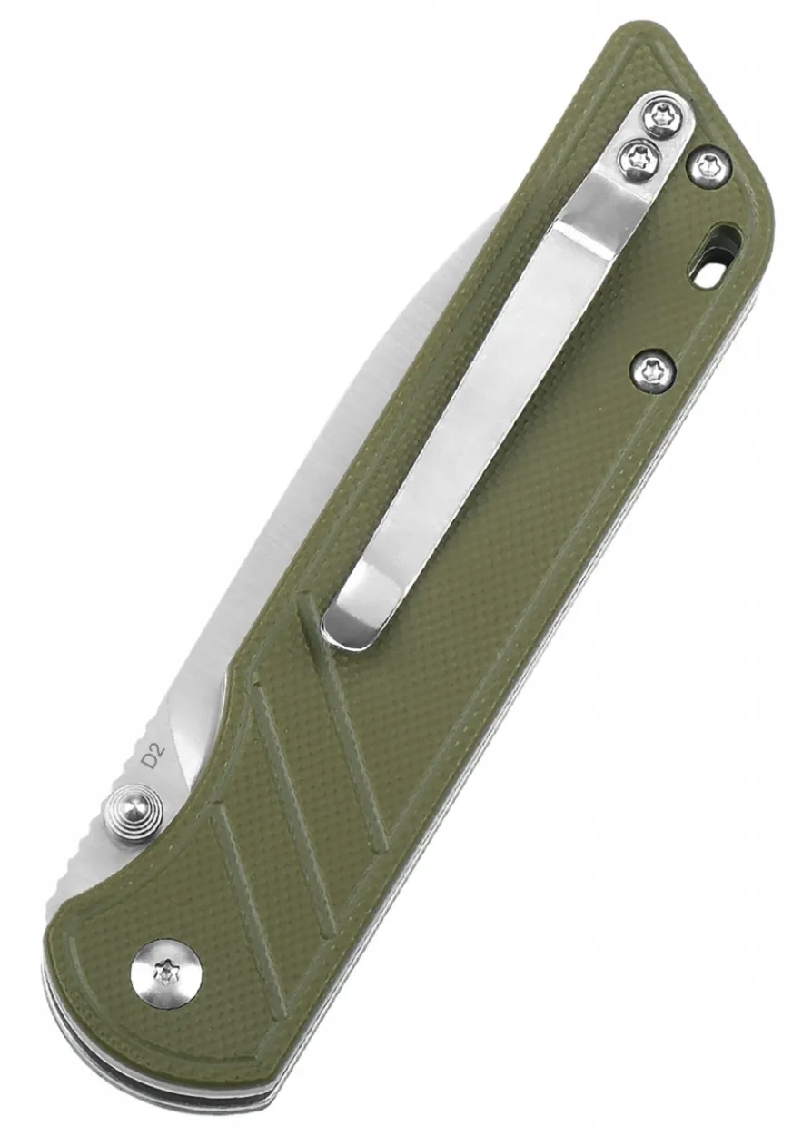 Taschenmesser Parrot, satinierte Klinge, grüner G10 Griff