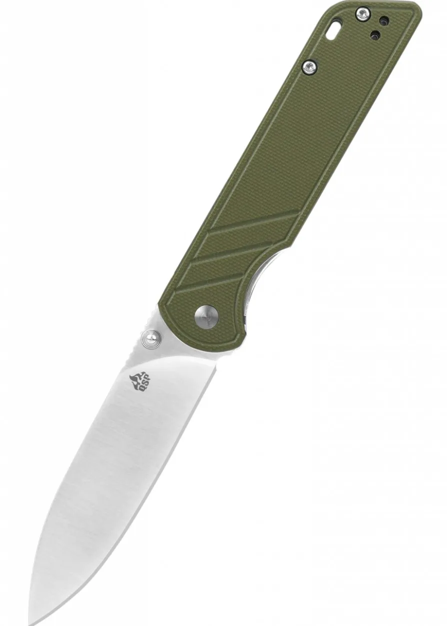 Taschenmesser Parrot, satinierte Klinge, grüner G10 Griff