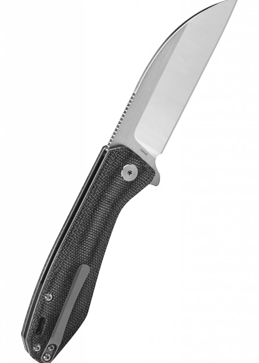 Taschenmesser Pelican, satinierte Klinge, schwarzer Micarta Griff