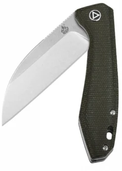 Taschenmesser Pelican, stonewashed Klinge, grüner Micarta Griff
