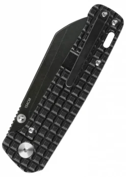 Taschenmesser Penguin, 154CM schwarze stonewashed Klinge, Schwarzer Titan Griff
