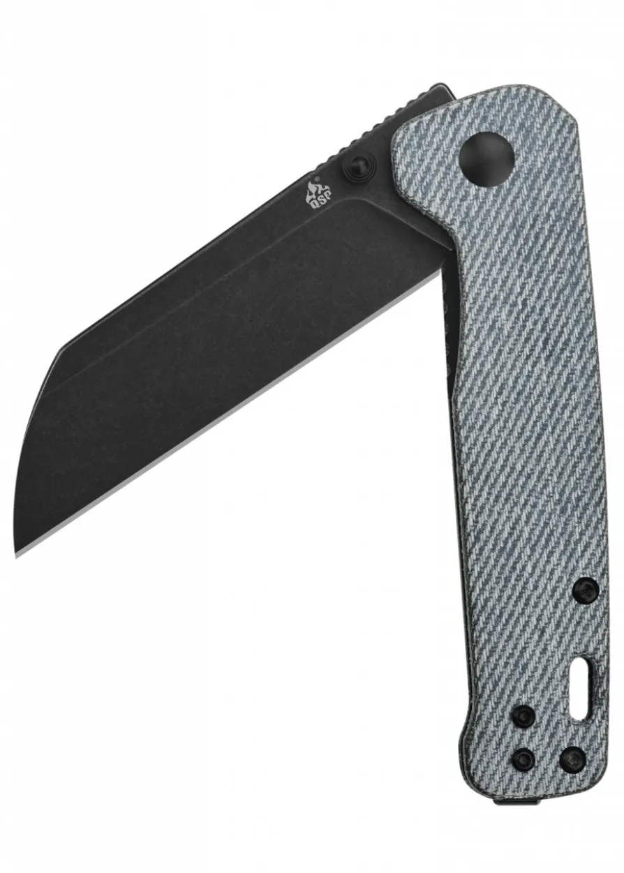 Taschenmesser Penguin, D2 schwarze stonewashed Klinge, Denim Micarta Griff