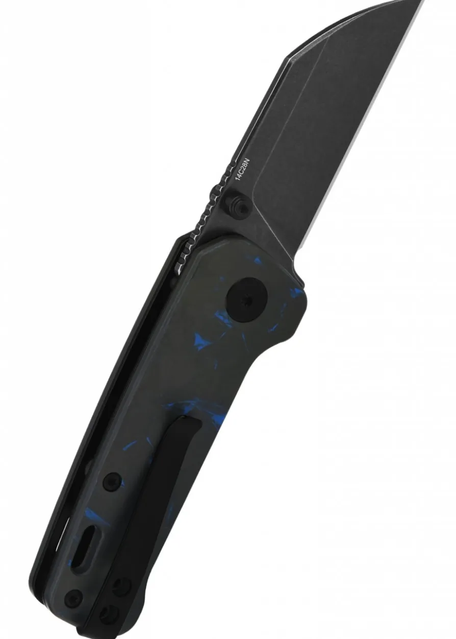Taschenmesser Penguin Mini, schwarze stonewashed Klinge, Kohlefaser-Griff