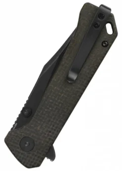 Taschenmesser QSP Grebe, brauner Micarta Griff, Blackwash