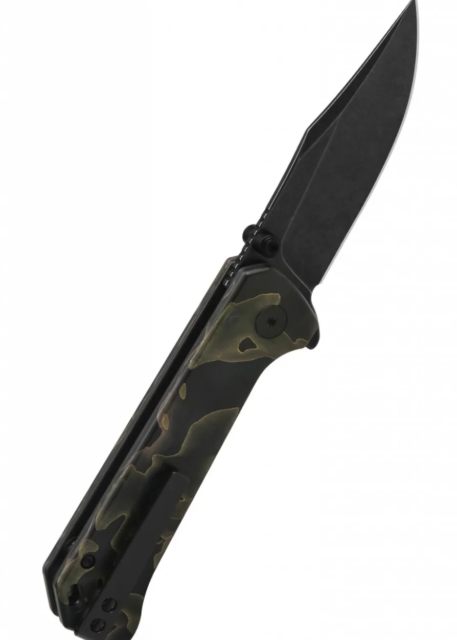 Taschenmesser QSP Grebe Button Lock, Noble Raffir Resin Griff