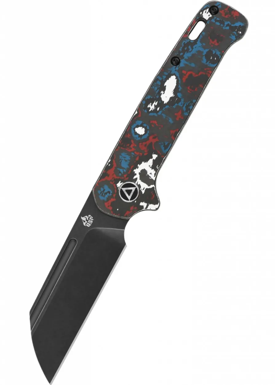 Taschenmesser QSP Penguin Slip Joint, Fat Carbon, blau, rot