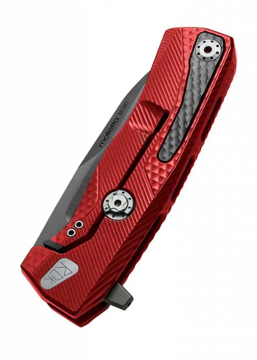 Taschenmesser ROK Aluminium, rot, schwarz, Lionsteel