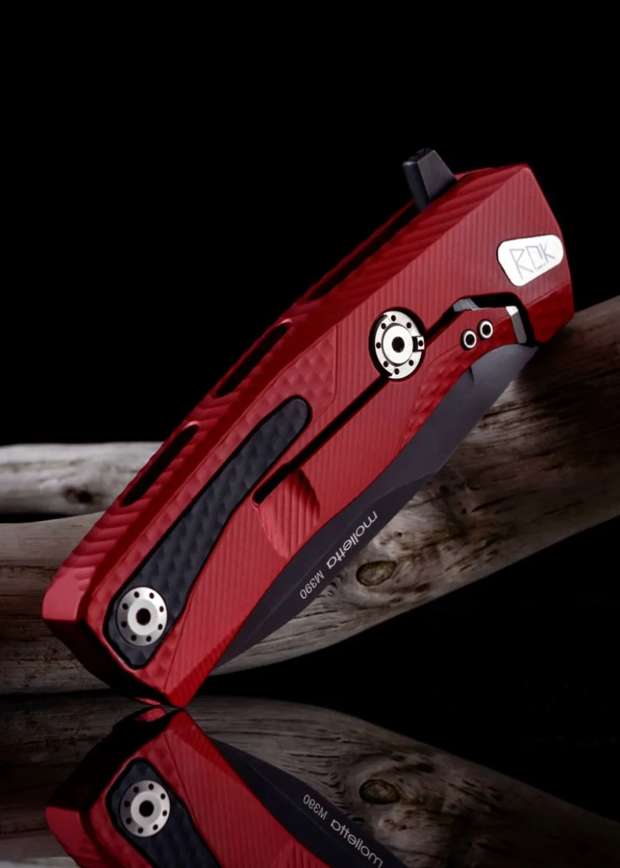 Taschenmesser ROK Aluminium, rot, schwarz, Lionsteel