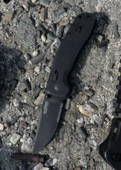 Taschenmesser SOG-TAC XR Blackout, Teil-Wellenschliff