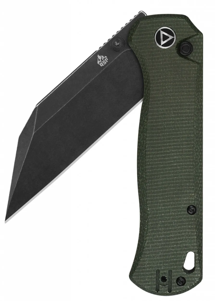 Taschenmesser Swordfish, schwarze stonewashed Klinge, grüner Micarta Griff