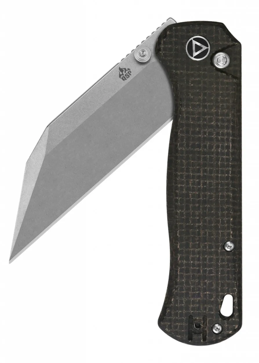 Taschenmesser Swordfish, stonewashed Klinge, brauner Micarta Griff