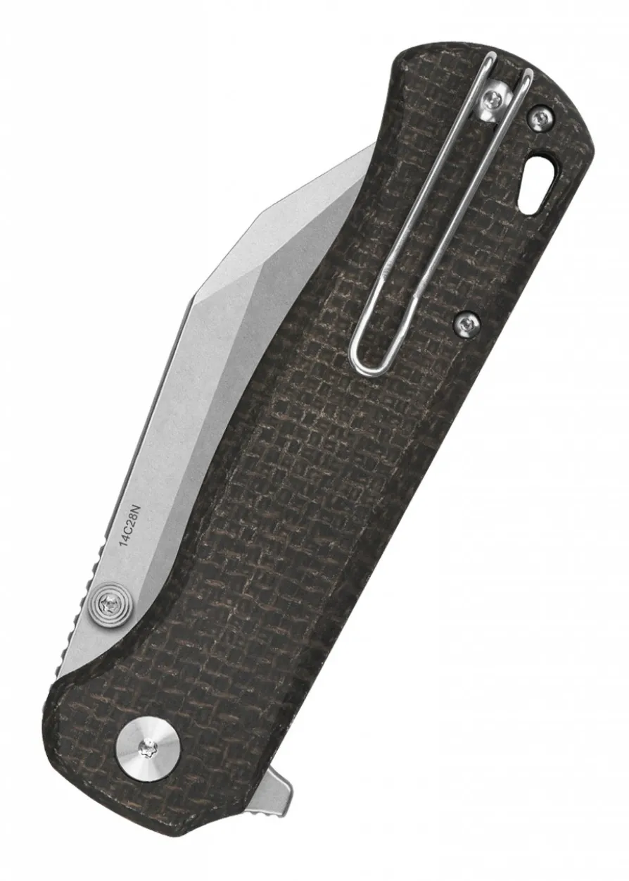 Taschenmesser Swordfish, stonewashed Klinge, brauner Micarta Griff