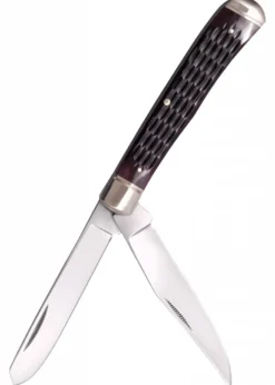 Taschenmesser Trapper, gezackter Knochen-Griff