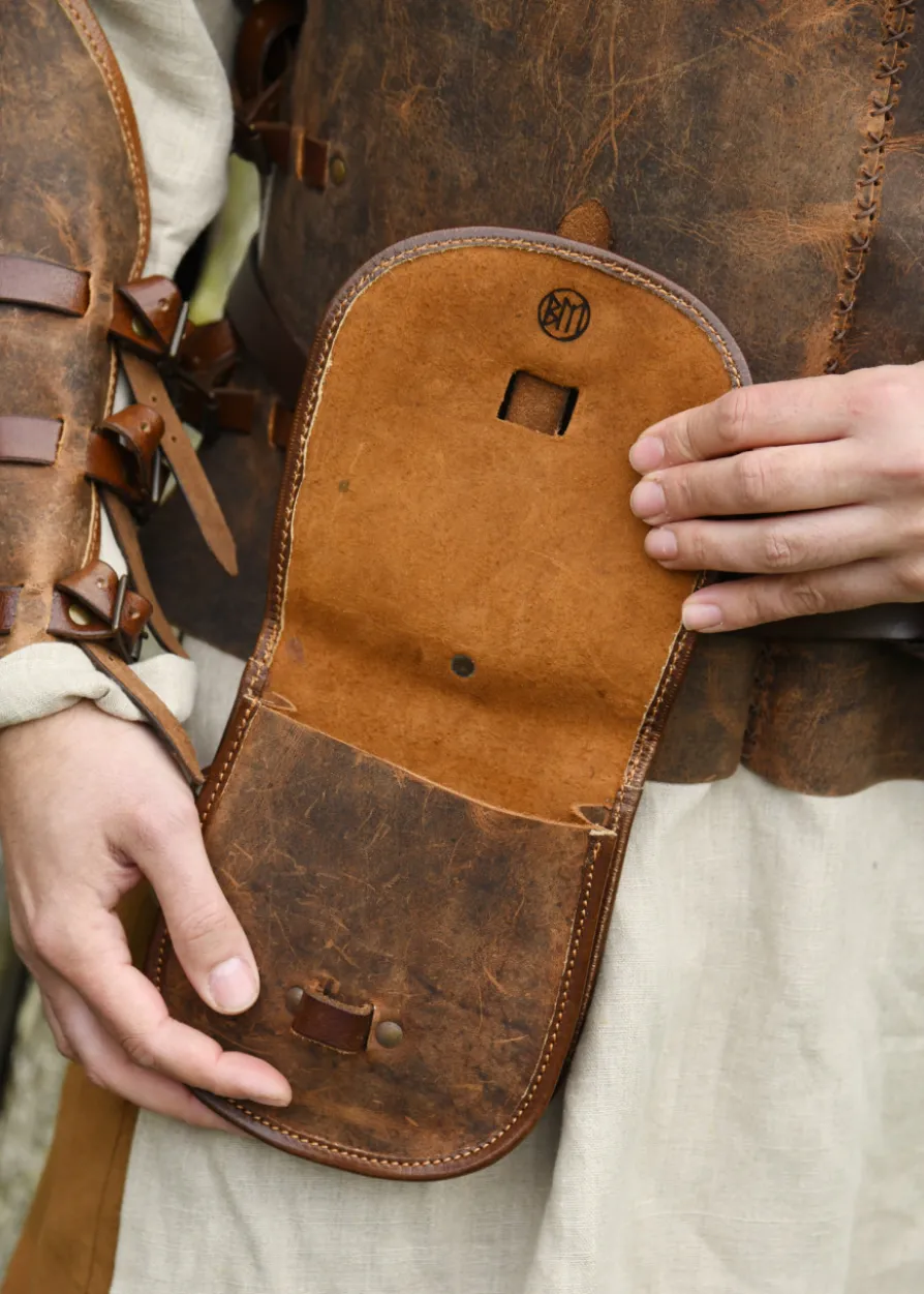 Tasche Sindri aus Fettleder, braun