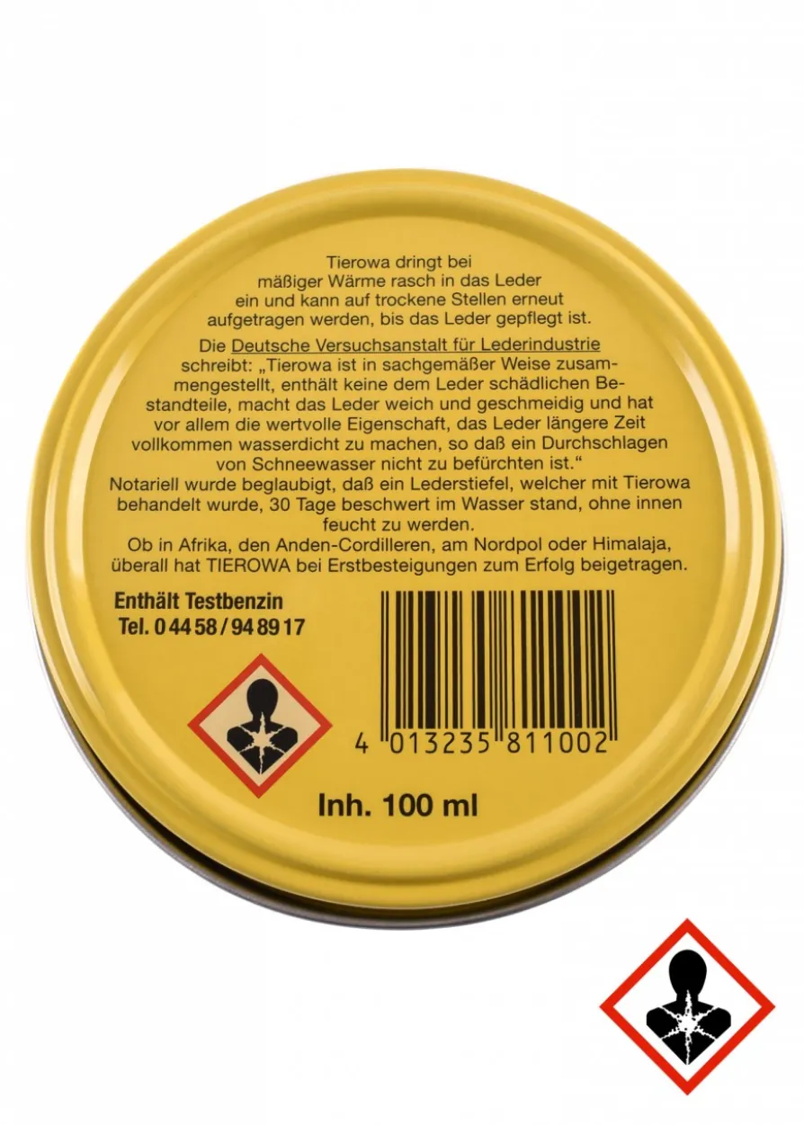 Tierowa Intensive Lederpflege, Lederfett, 100 ml Dose