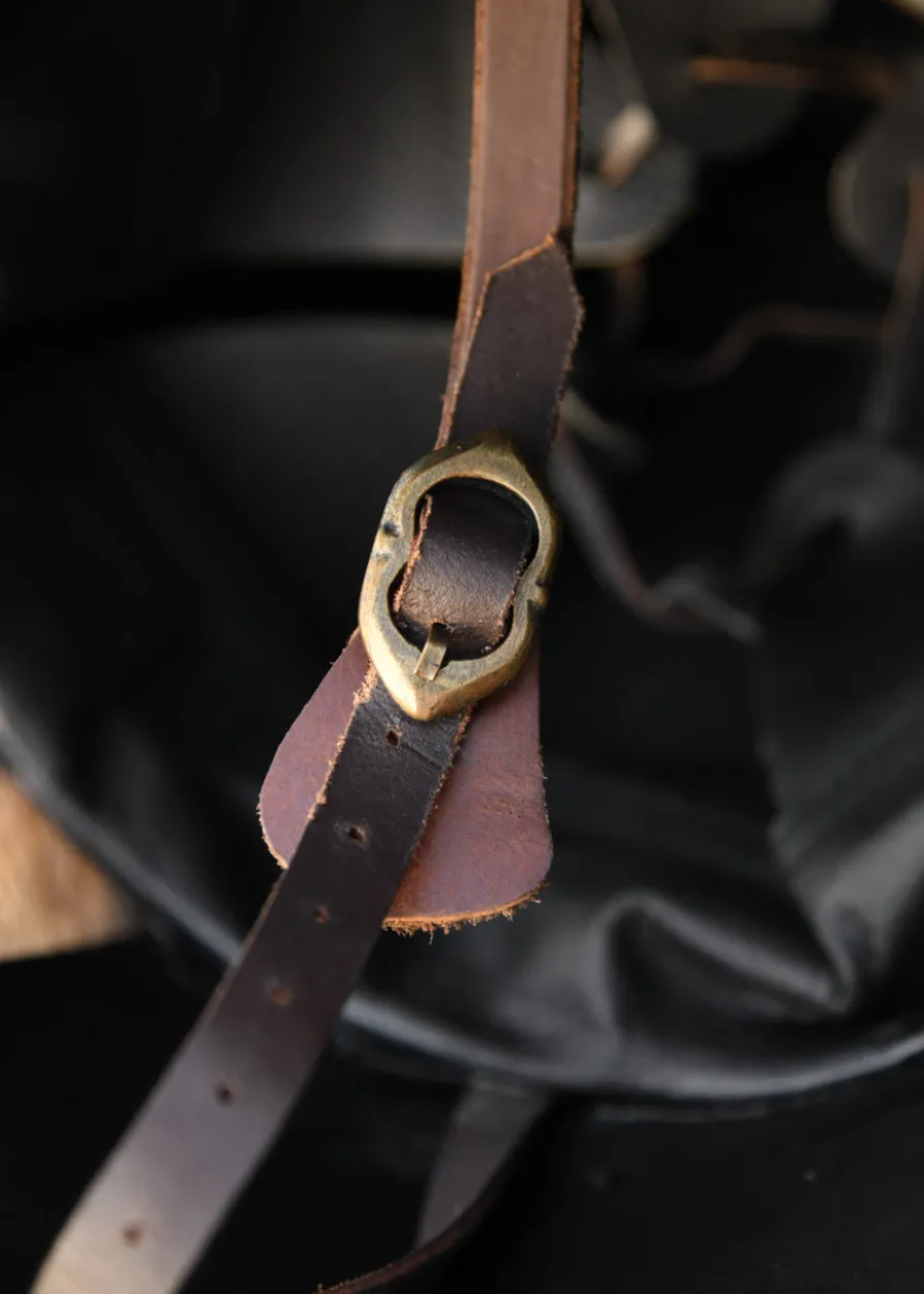 Topfhelm mit klappbarem Visier, 1,6 mm Stahl, Antikfinish
