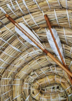 Traditionelle Strohscheibe, rund, 80 cm Durchmesser