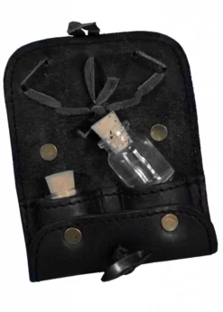 Tranktasche aus Leder mit 2 Flaschen