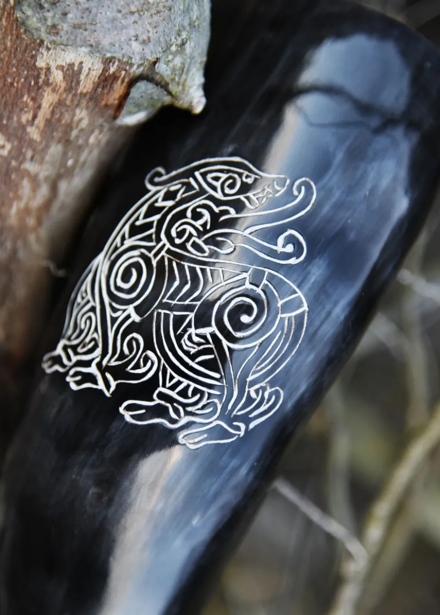 Trinkhorn mit Ständer - Drache