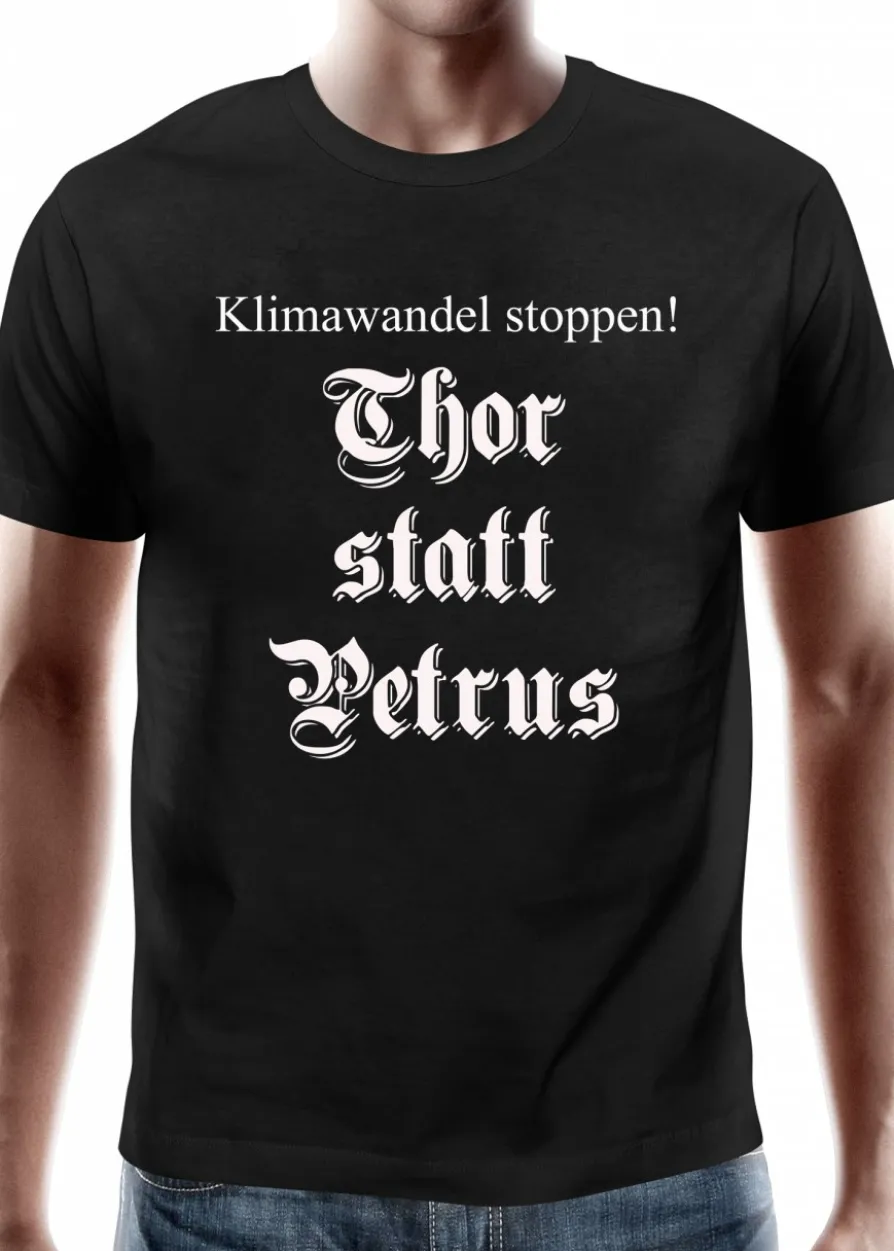 T-Shirt Klimawandel Stoppen - Thor statt Petrus