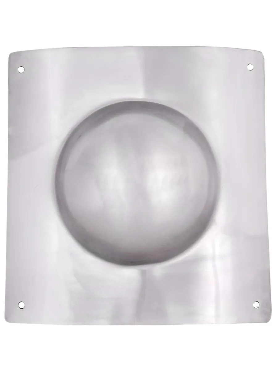Umbo, Römischer Schildbuckel aus 1,6 mm Stahl, quadratisch, gewölbt - Für eigene Schildbau-Projekte