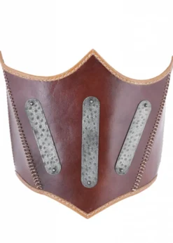 Unterbrust-Lederrüstung mit Metalldetails, braun