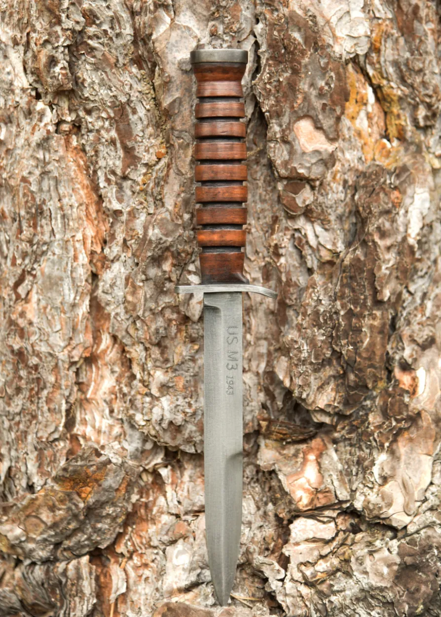 US Army M3-Kampfmesser, Grabendolch, 1943, mit Scheide