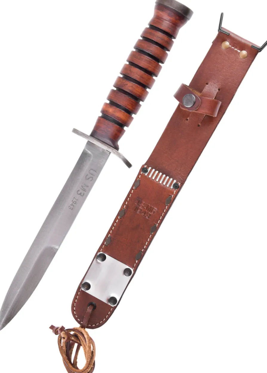 US Army M3-Kampfmesser, Grabendolch, 1943, mit Scheide
