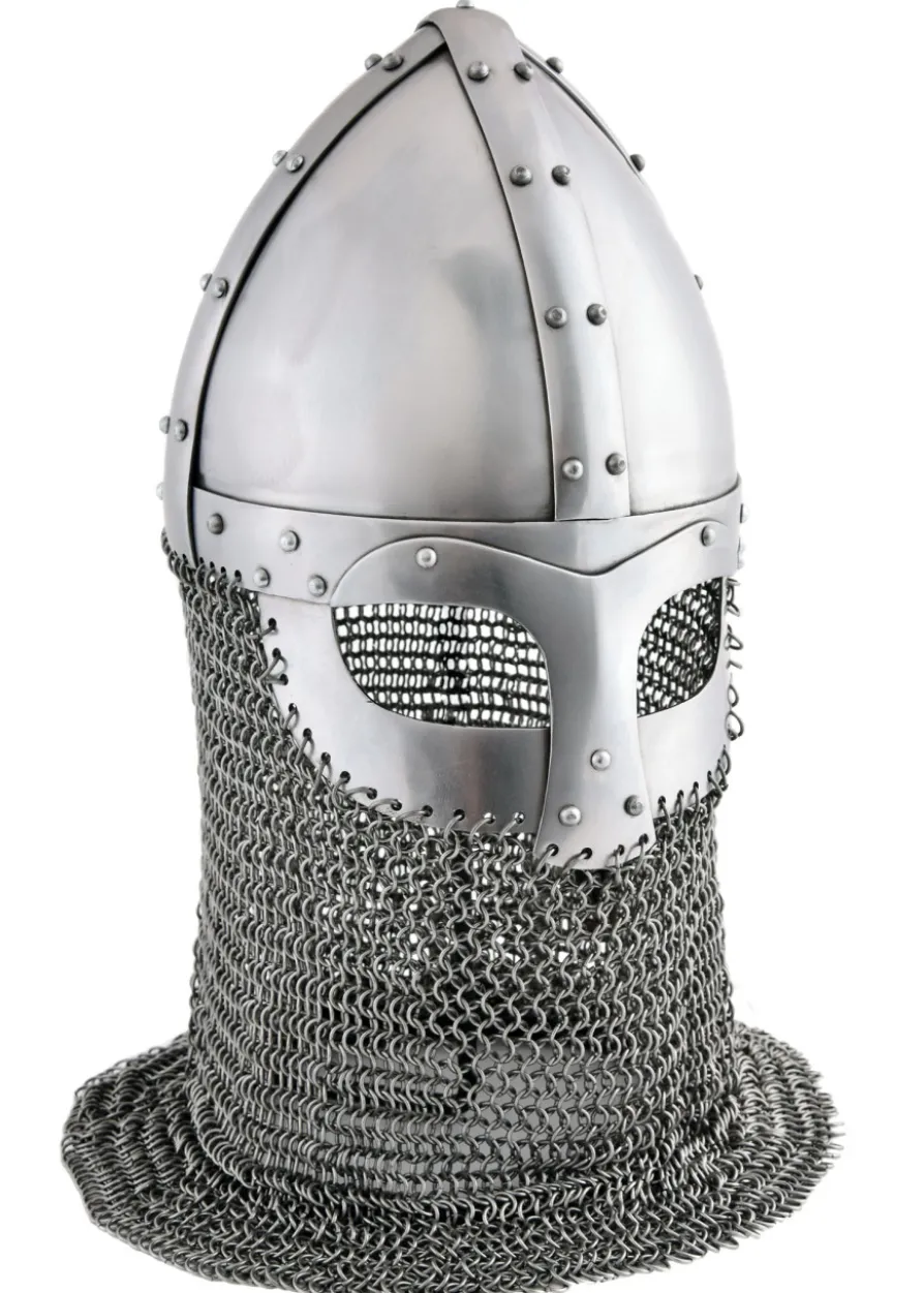 Vendelzeitlicher Spangenhelm mit Kettenbrünne