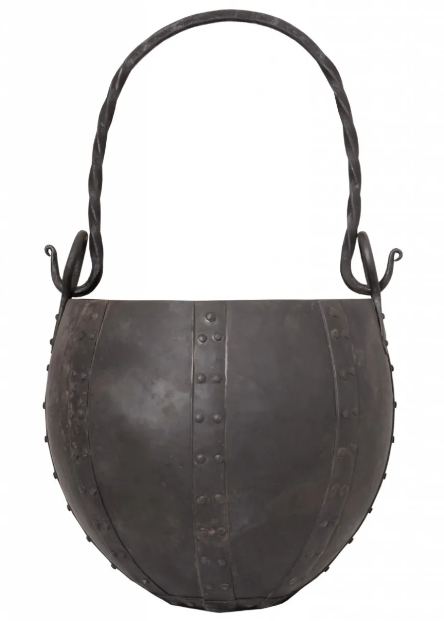 Vernieteter Lagertopf aus Stahl, ca. 10 Liter