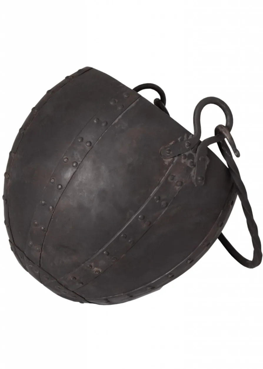 Vernieteter Lagertopf aus Stahl, ca. 10 Liter