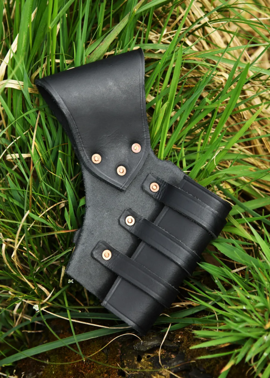 Verstellbarer Schwerthalter aus schwarzem Leder